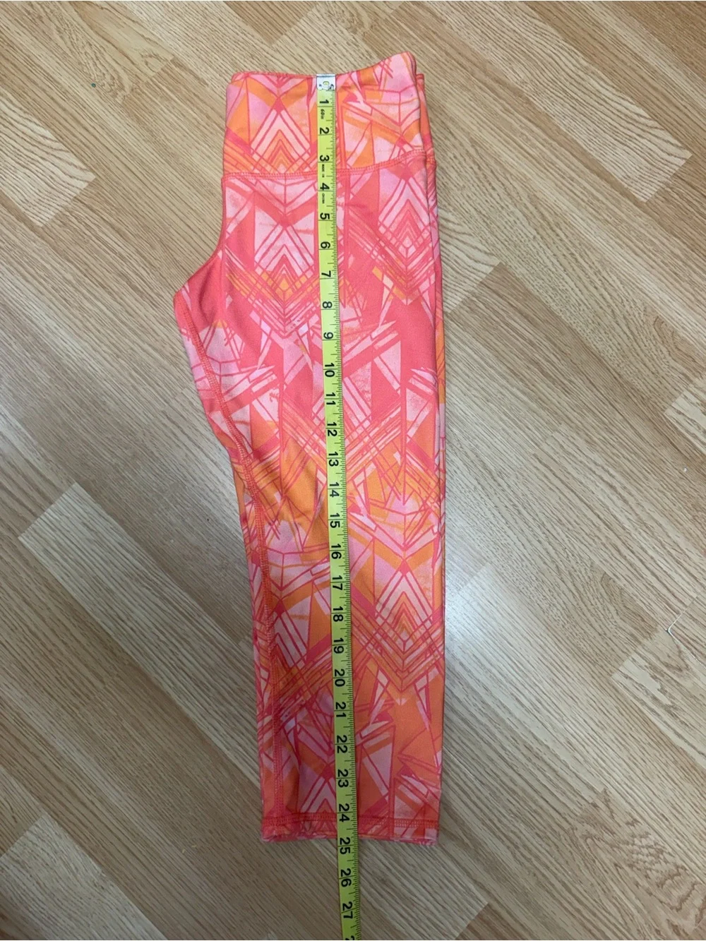 Alo Yoga Small Orange Pink Geo Print High Rise Crop Leggings Workout Yoga Gym